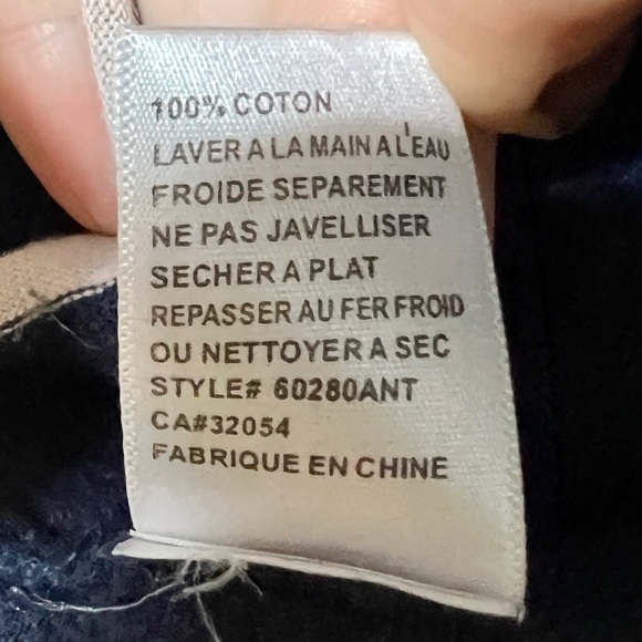 ANTHROPOLOGIE / CHARLOTTE Navy & Oatmeal Stripe Cardigan with Lace Trim - Sz M - Picture 8 of 9